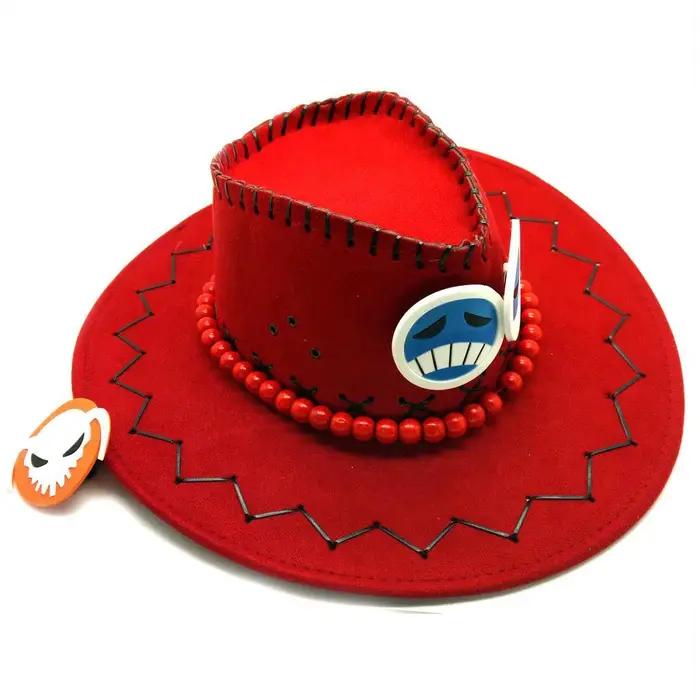 Chapeau de cowboy 2D mignon et original One Piece Portgas D Ace accessoire de déguisement cosplay produit dérivé animation pour adultes occasions spéciales