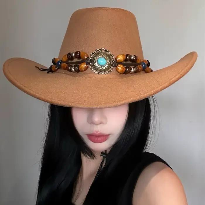 Chapeau Western Cirboy décoré rétro pour hommes et femmes