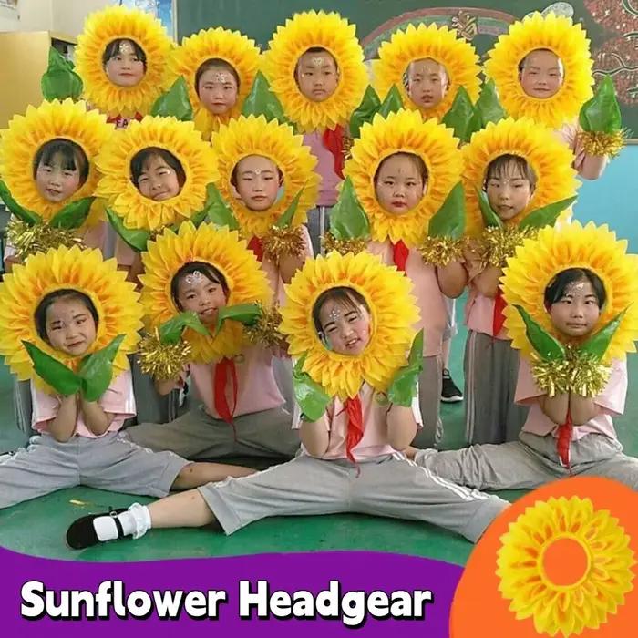 Chapeau de tournesol amusant jaune pour déguisement de fête