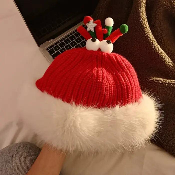 Casquette de noël en peluche douce