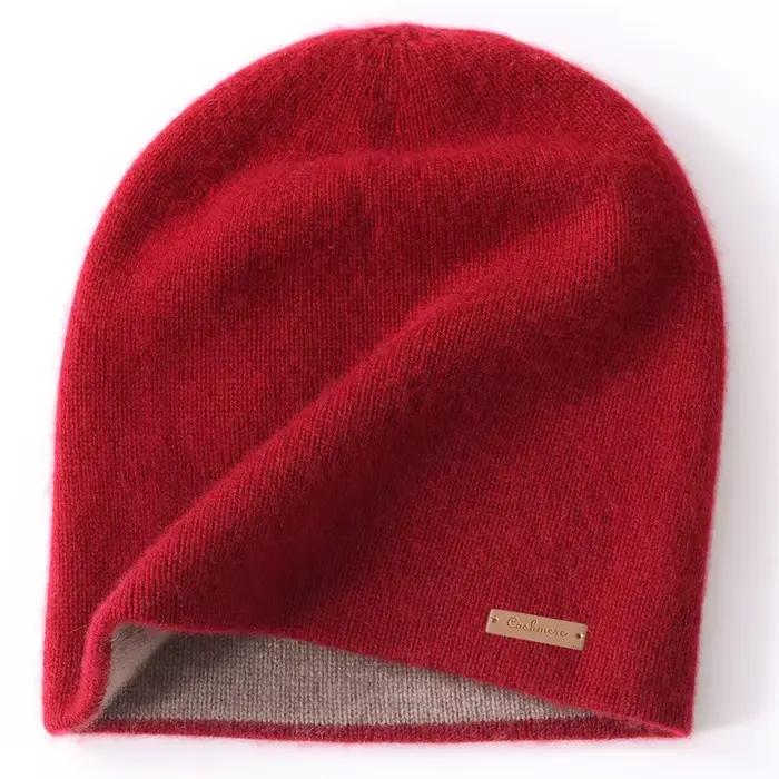 Chapeau de luxe en cachemire pur haut de gamme