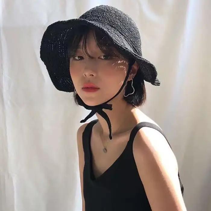 Bonnets de régence en paille de lin pour femmes