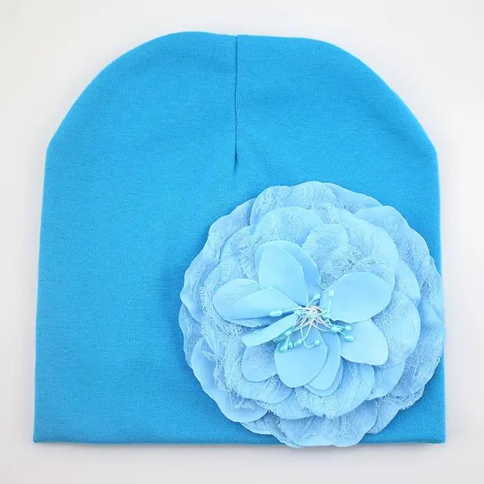 Bonnet en coton à fleurs pour bébé fille