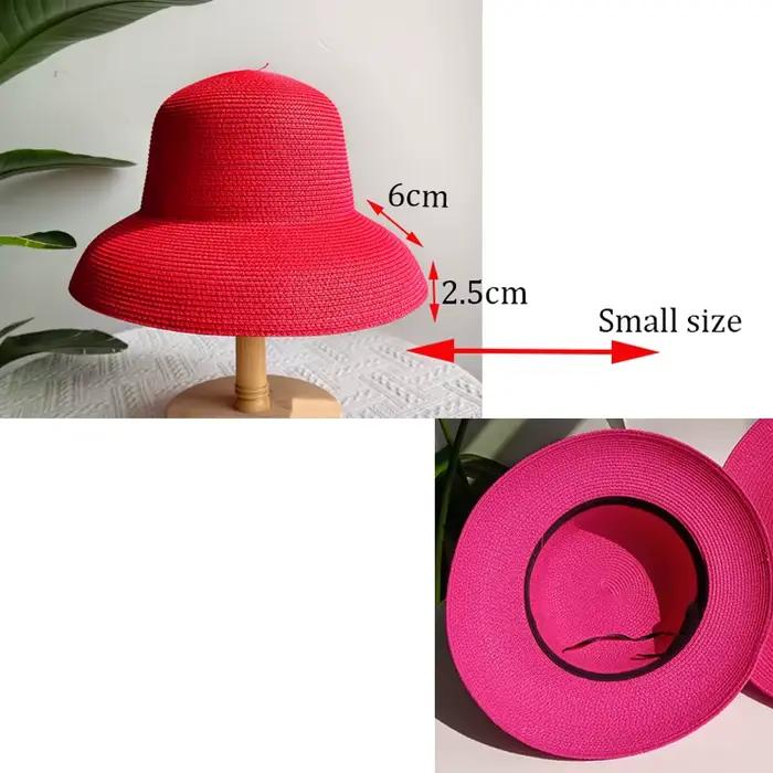 Chapeau de paille style Hepburn vintage à larges bords pour femmes et filles