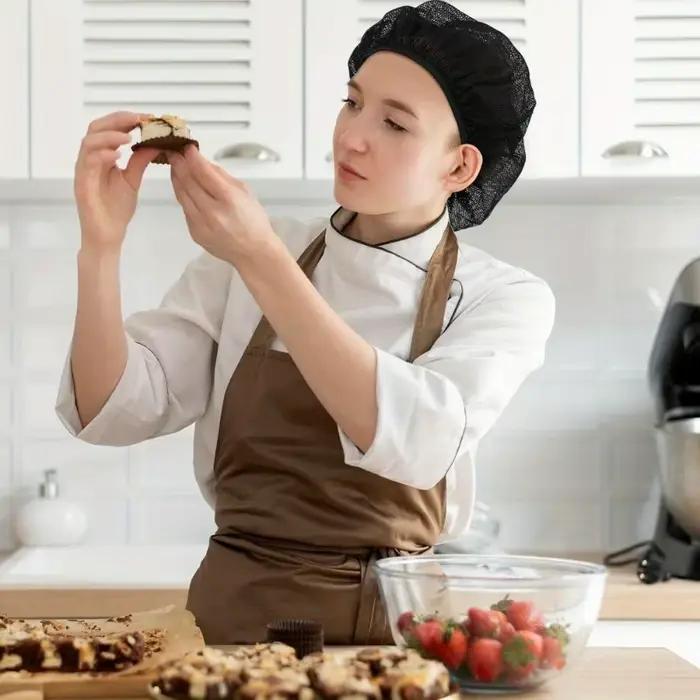 Casquette de Chef Unisexe Élastique Respirante en Maille – Chapeau de Travail pour Cuisinier