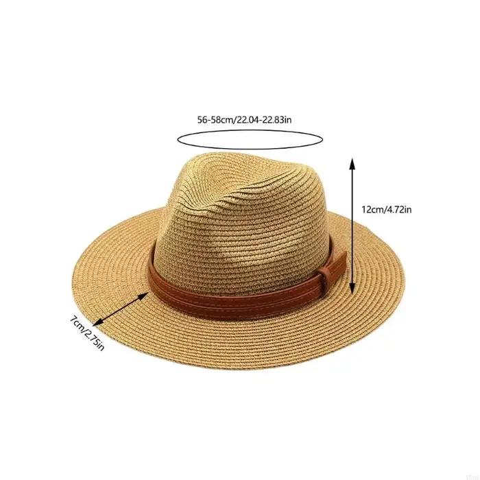 Chapeau paille unisexe élégant à bords plats