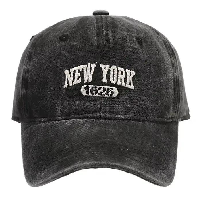 Rétro NEW YORK broderie Snapback chapeau pour hommes femmes Vintage lavé casquettes de Baseball printemps automne loisirs réglable capote chapeaux