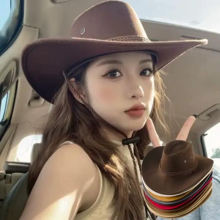 Chapeau de cowboy occidental vintage décontracté protection solaire polyester pour hommes et femmes occasions extérieures spéciales