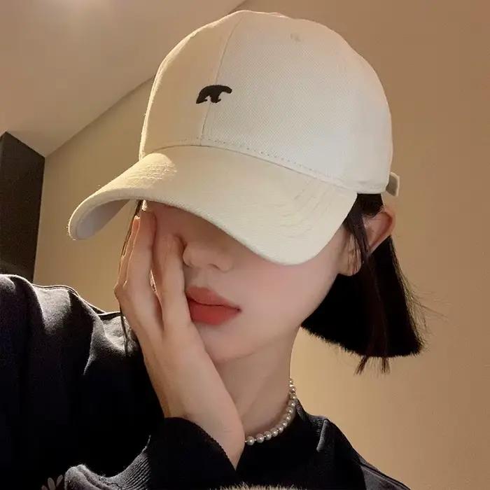 Casquette de baseball brodée ours élégant protection solaire respirant réglable idéal chapeau décontracté hommes femmes
