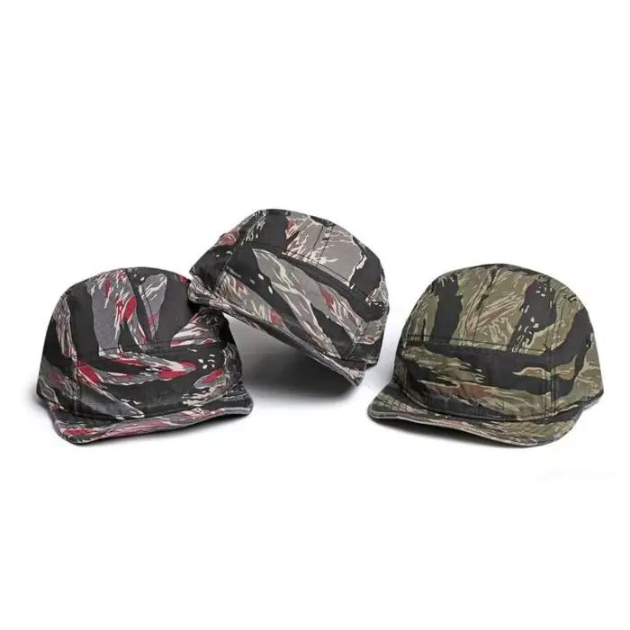 Casquette de baseball vintage 5 panneaux couleur camouflage pour hommes et femmes