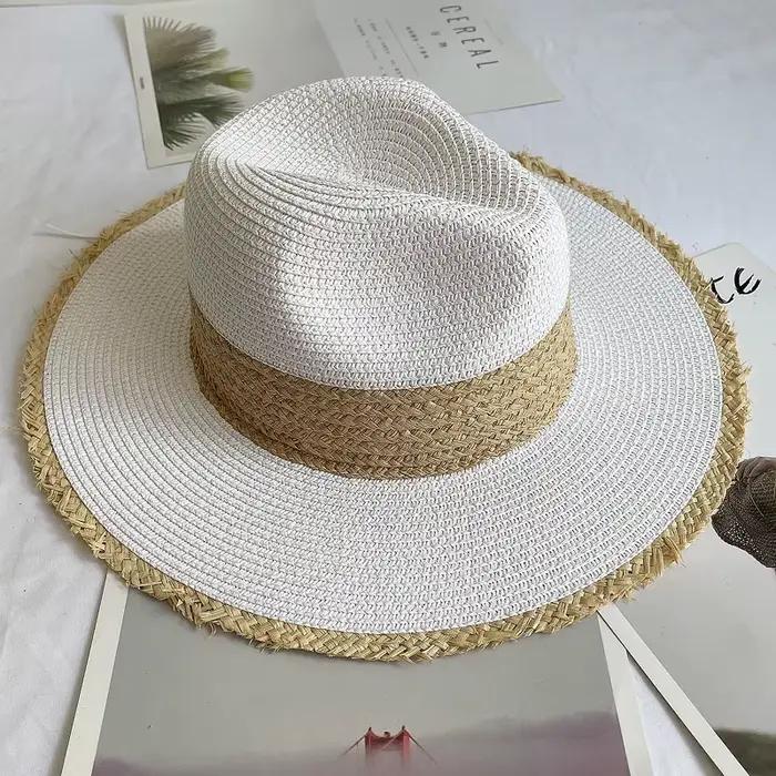 Chapeau de soleil anderà bord frangé pour femme