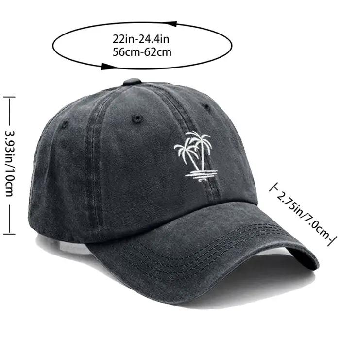 Casquette de baseball brodée de cocotier pour hommes et femmes