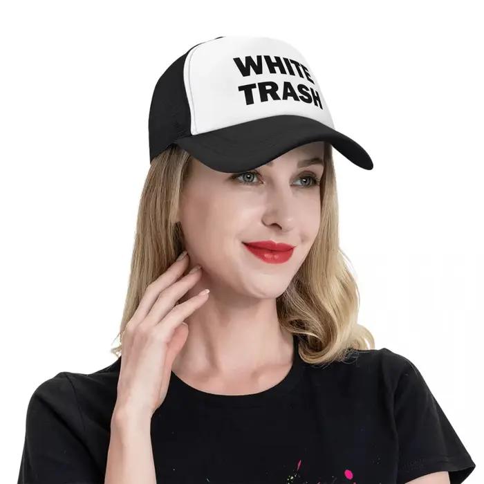 Chapeau de camionneur personnalisé blanc poubelle Redneck drôle Ghetto USA pour hommes femmes casquette de Baseball