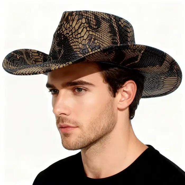 Chapeau de cowboy rétro style western en polyester pour homme et femme polyvalent pour les voyages en extérieur et protection solaire blanc brun noir style sport four seasons occassions décontractées