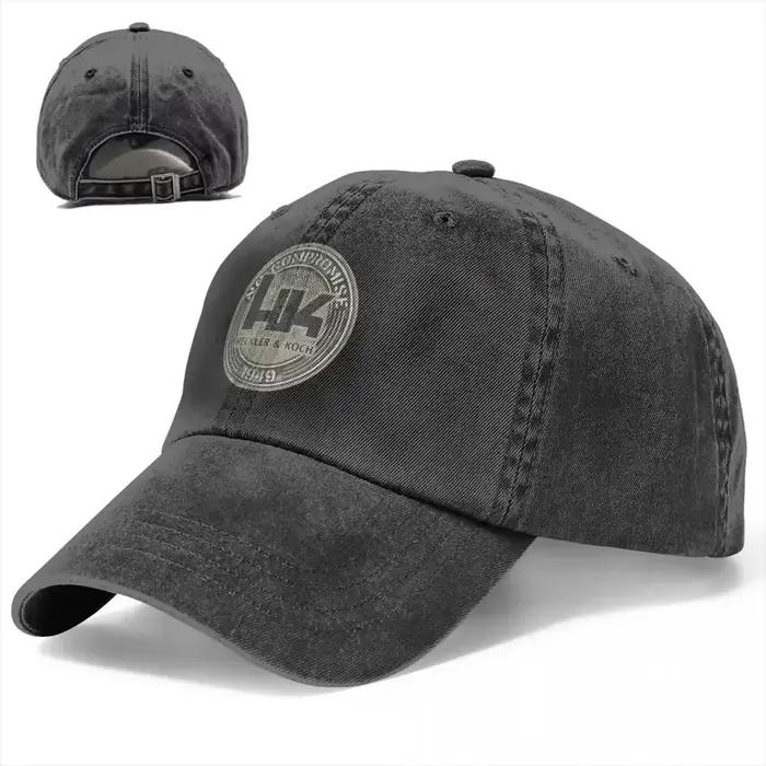 Heckler Koch HK hommes femmes casquette de Baseball en détresse Denim lavé chapeaux