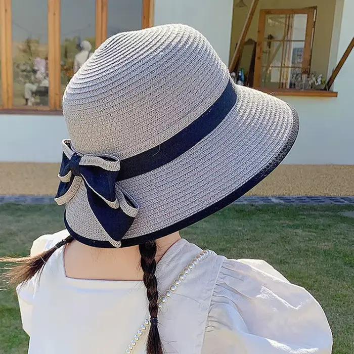 Chapeaux de paille avec nœud en ruban pour enfants