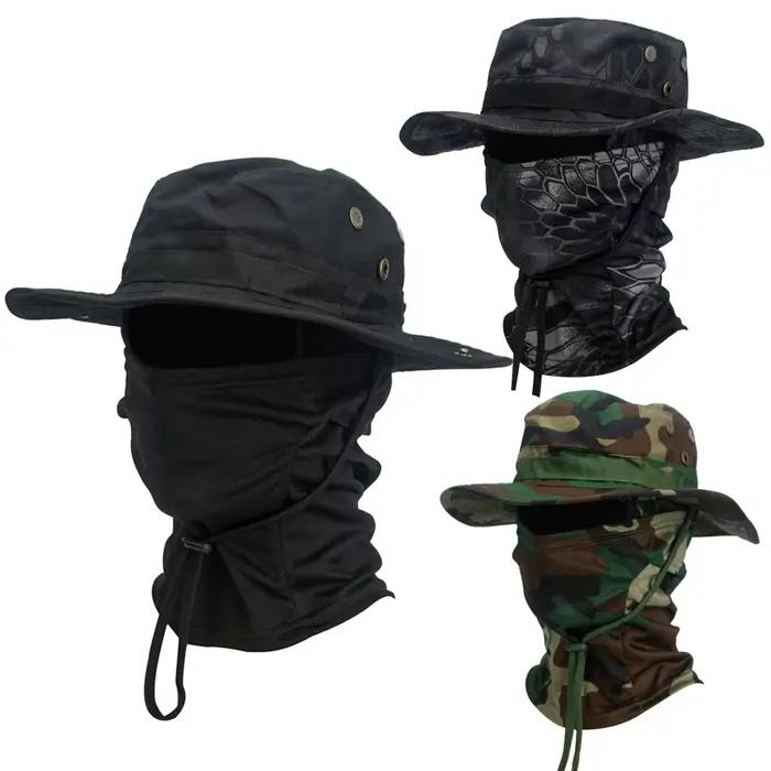 Cagoule à large bord unisexe pour hommes, chapeau de soleil imprimé, multifonction, randonnée, pêche, camping, protection solaire, quatre saisons