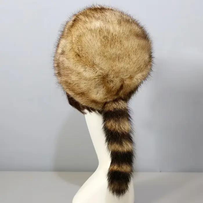 Style russe automne et hiver nouvelle mode chapeau haut-de-forme chaud épaissir peluche raton laveur