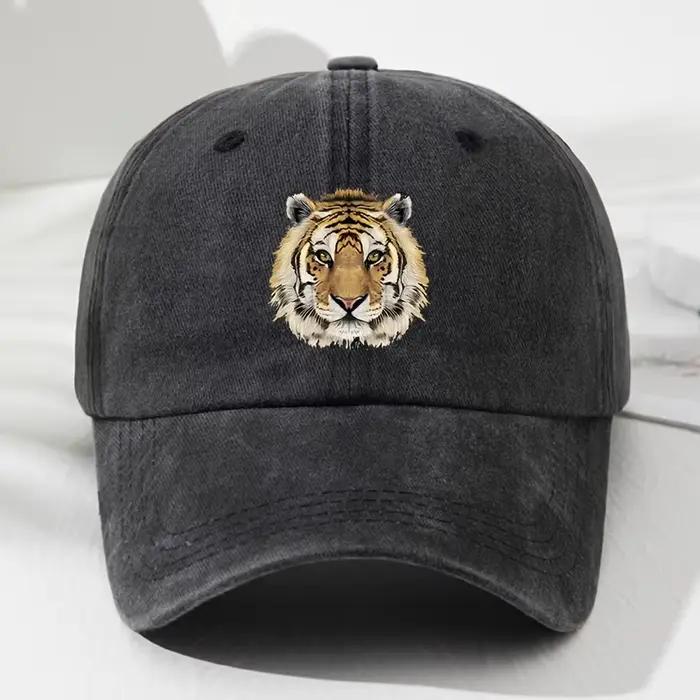 Casquette de baseball souple imprimé tigre