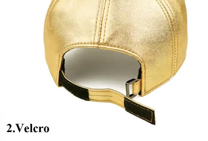Chapeaux en cuir métallique pour hommes femmes brillant éclat fissure peau de mouton doré argent casquettes de Baseball mince Kanye Chic Rock Gorras Hombre
