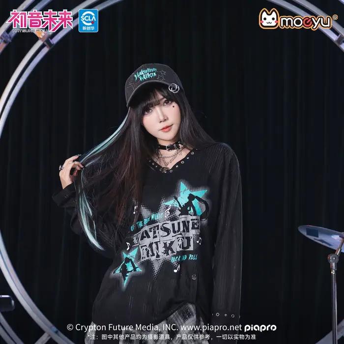 Casquette de baseball vintage délavée Moeyu Hatsune Miku Rock Star pour femmes et hommes