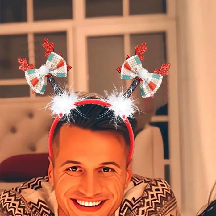 Serre-têtes de Noël mignons Bonhomme de neige Renne en feutre antidérapant