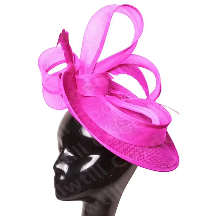 Chapeau fascinateur multicolore en lin pour femmes bandes de tête élégantes occasionnelle festive mariage cérémonies