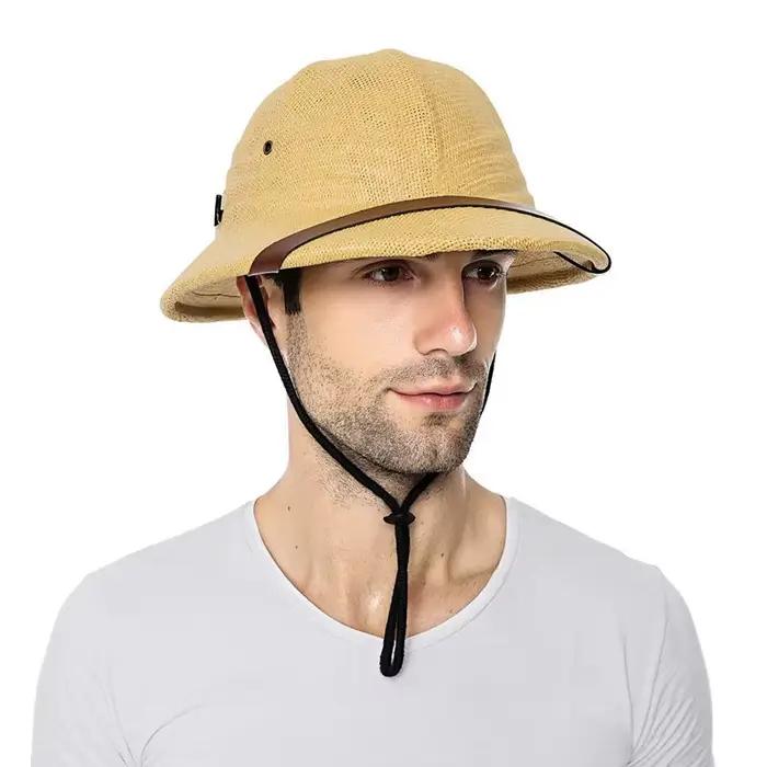 Parent-enfant Vietnam Toquilla casque de paille Pith chapeau de soleil pour garçon fille