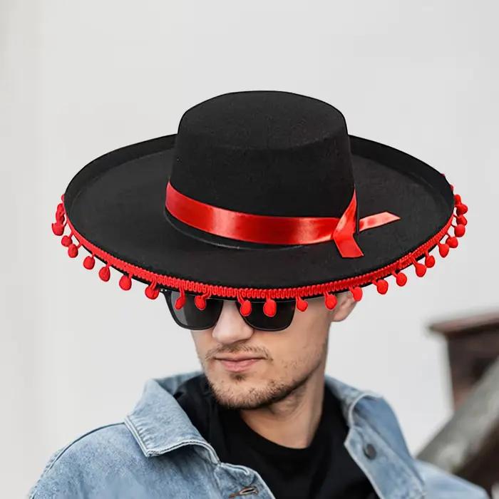 Chapeaux Sombrero Mexicains Fuzz Ball pour Spectacles Scéniques