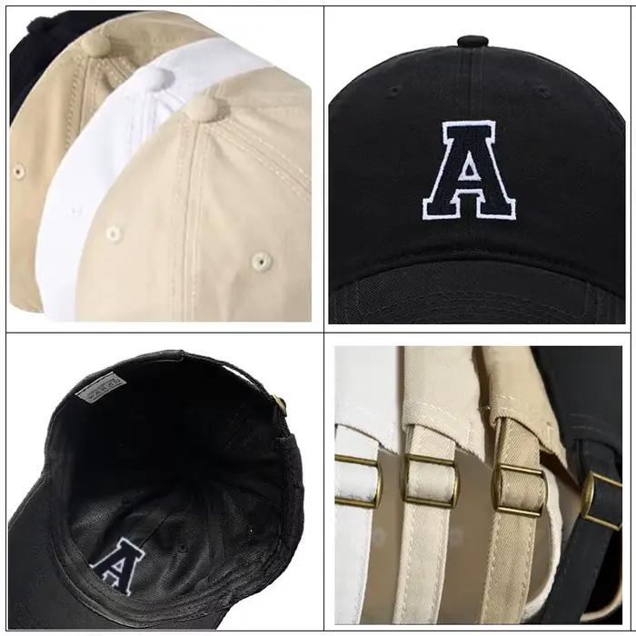 Casquette de Baseball brodée avec lettres initiales A-Z pour hommes et femmes
