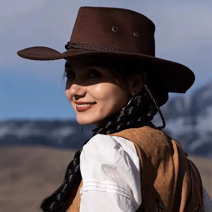 Chapeau de cowboy western à large bord vintage