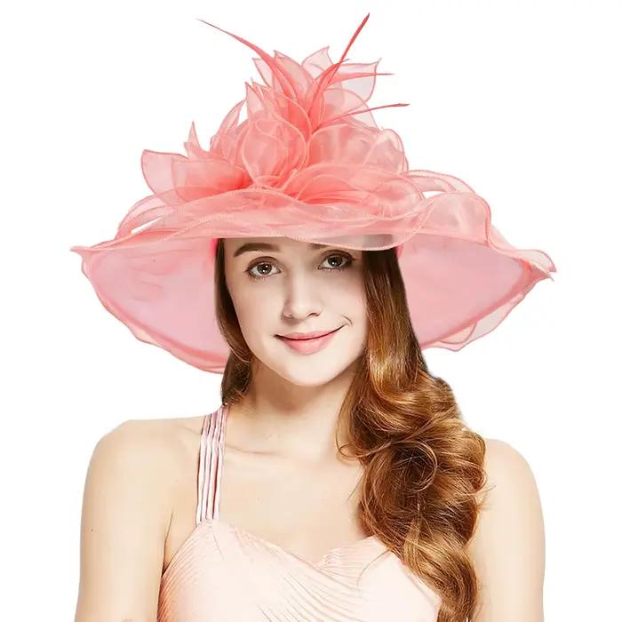 2026 Kentucky Derby chapeaux Organza chapeau été plage