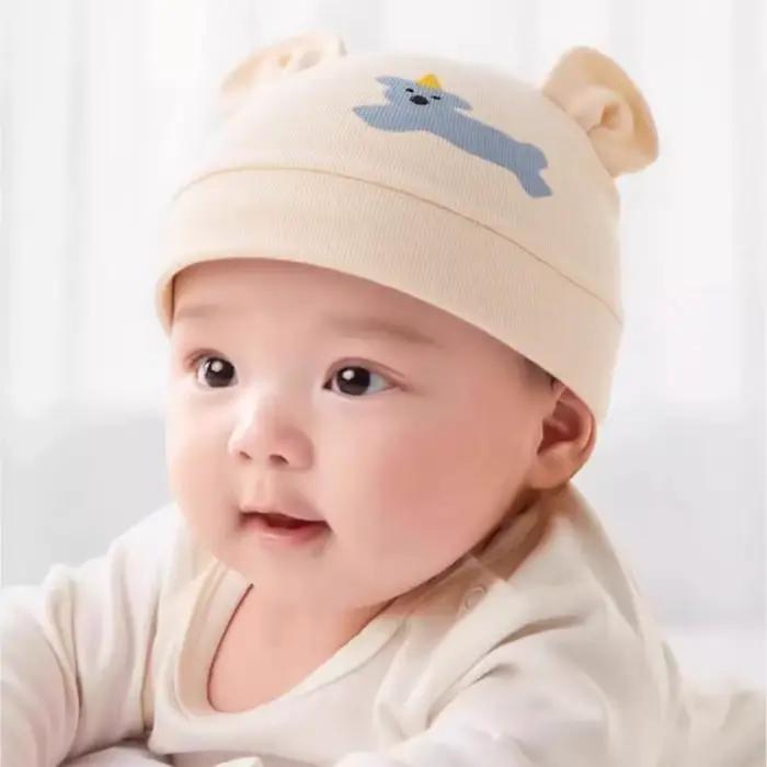 Chapeau d'animal imprimé pour bébé unisexe doux et respirant pour garçon fille 0-3 mois occasions spéciales