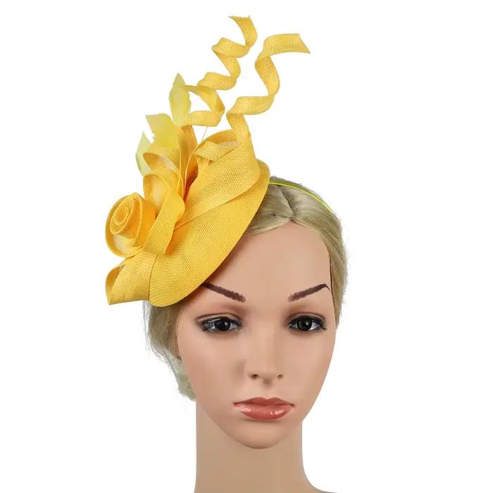 Sinamay-Chapeau Fascinateur à Fleurs pour Femme