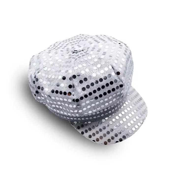 Chapeau à paillettes disco rétro des années 70 et 80 – Casquette de performance octogonale vintage