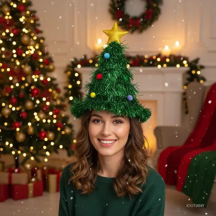Chapeaux d'arbre de noël pour adultes et enfants