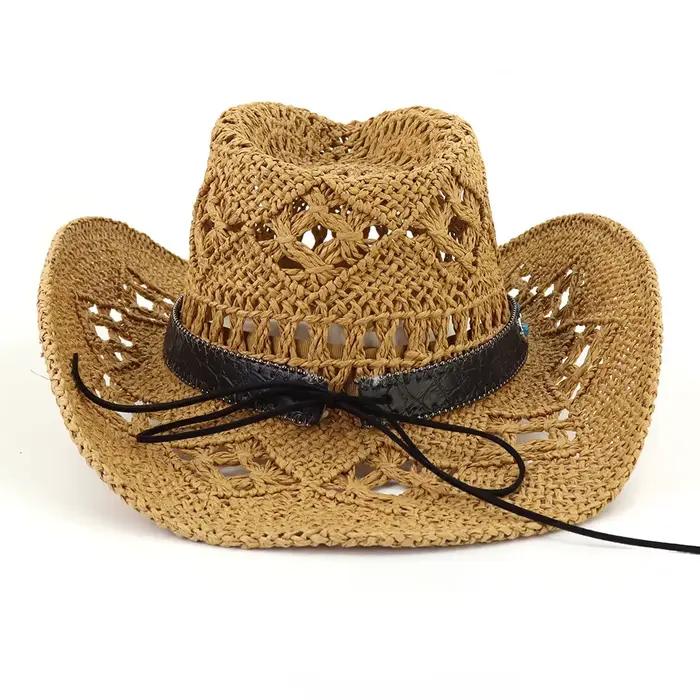 Chapeau de paille Western Cowboy pour hommes et femmes