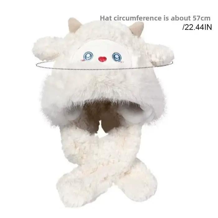 Mignon chaud petit mouton en peluche chapeau dessin animé épaissi oreille Protection