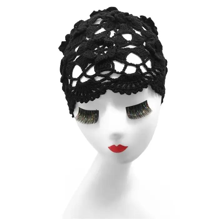 Bonnet fin creux en dentelle respirante pour femme, multicolore, tricoté à la main, pour tenues décontractées, printemps, été, automne, hiver