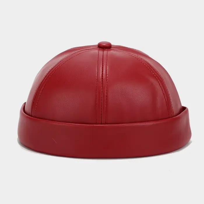 Chapeau de propriétaire en cuir PU de couleur unie pour hommes et femmes
