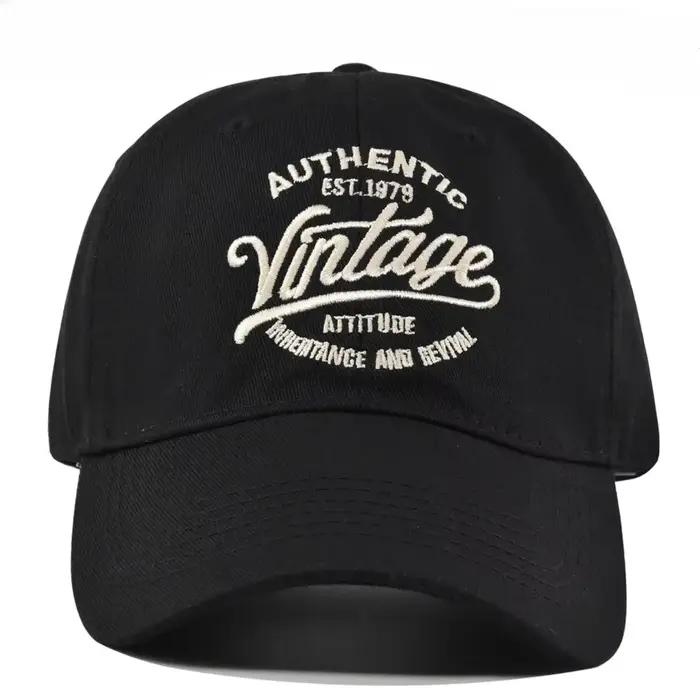 Casquette de baseball avec lettres brodées vintage, aspect délavé réglable, chapeau de papa pour hommes et femmes, sports de plein air, style streetwear tendance