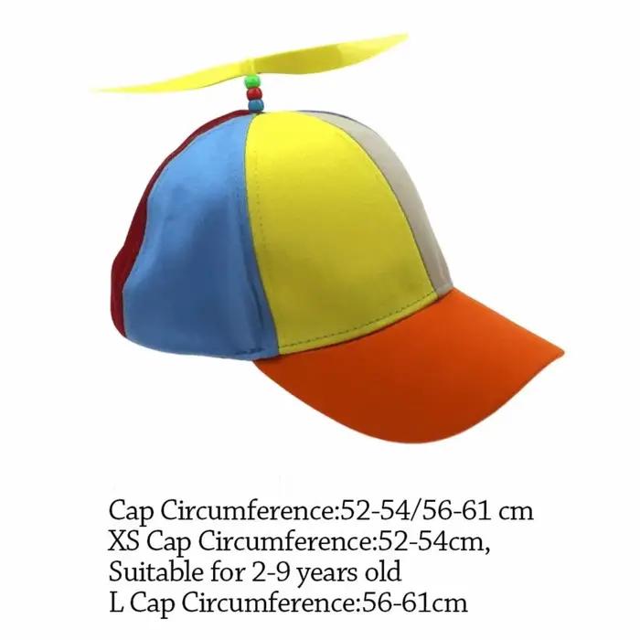 Casquette de baseball décontractée arc-en-ciel avec hélice d'hélicoptère amusante