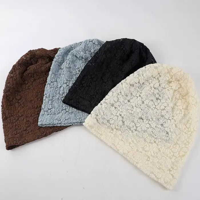 Bonnet ample en dentelle ajourée pour femme - Chapeau d'été léger et respirant pour un style décontracté et tendance