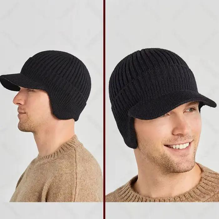 Chapeau d'hiver chaud unisexe avec bord
