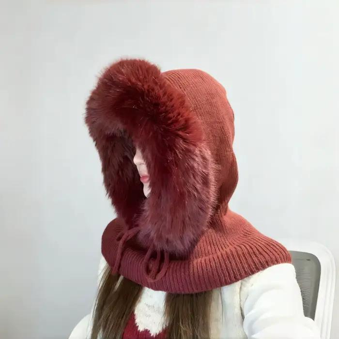 Cagoule tricotée en Fiber de Polyester pour femme