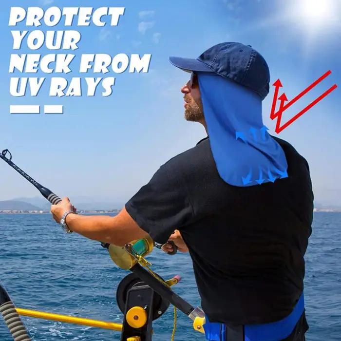 Chapeau de pêcheur avec protection UV et capuche de refroidissement pour homme, idéal pour les activités en plein air et les longues journées de soleil