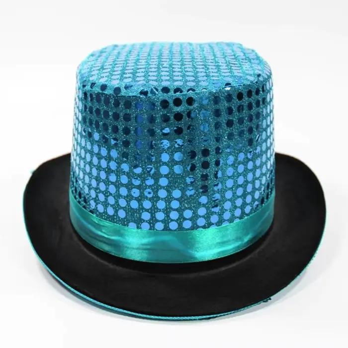 Chapeau de scène rétro à paillettes pour magicien