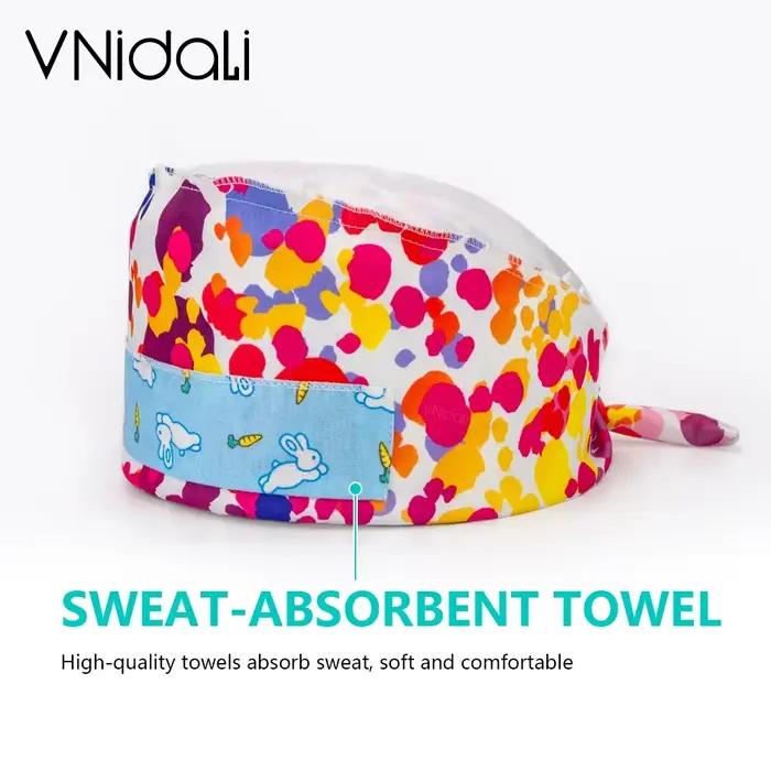 Prix de gros rose mignon petite licorne imprimé gommage casquette 17 couleurs soins infirmiers lieu de travail fournitures de sécurité accessoires