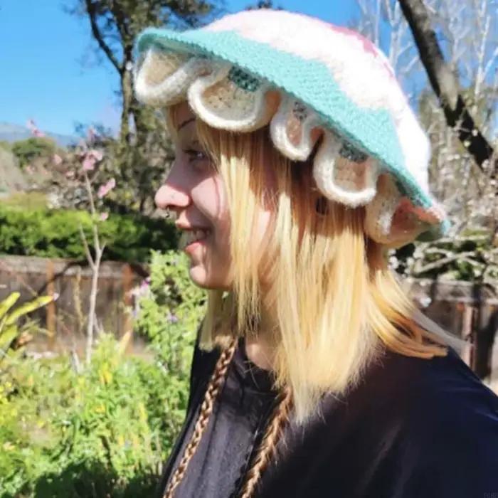 Chapeau seau en forme champignon tricoté acrylique pour femmes et filles, ajustable, style sport, occasion décontractée, hiver