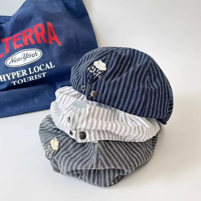 Chapeaux japonais simples à rayures pour hommes et femmes